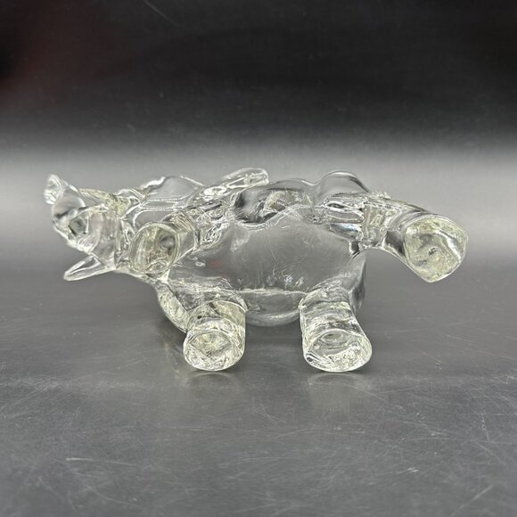 Vintage Clear Glass Elephant Figurine Trinket Dish Jewelry Key Holder Candy - Picture 7 of 9